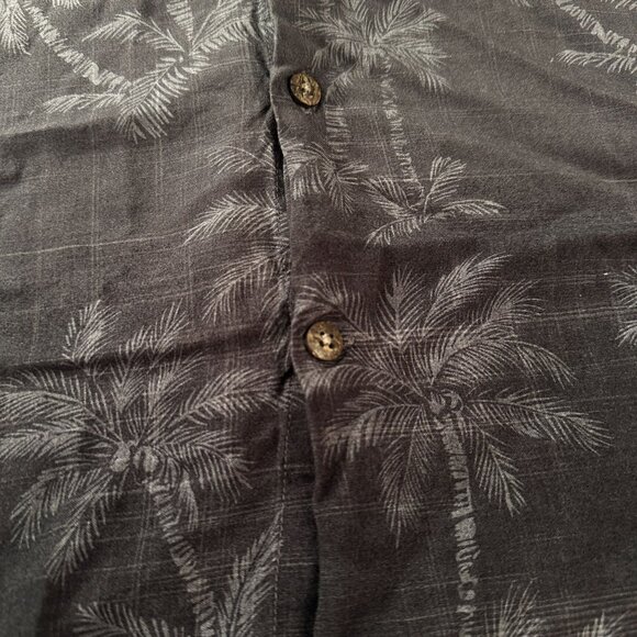 Foundry Supply Co Hawaiian Button Up Tall Shirt Mens Palm Trees Rayon Top - Picture 4 of 13